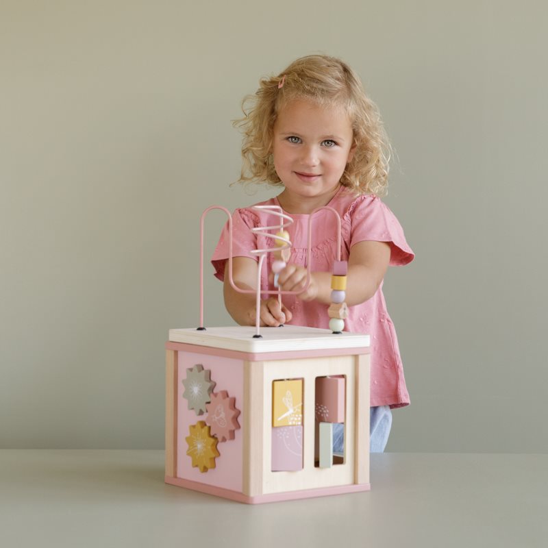 Cubo de atividades madeira Flowers - Little Dutch