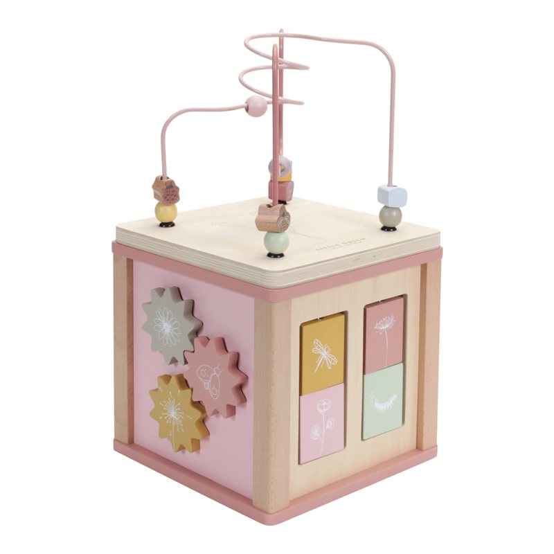 Cubo de atividades madeira Flowers - Little Dutch