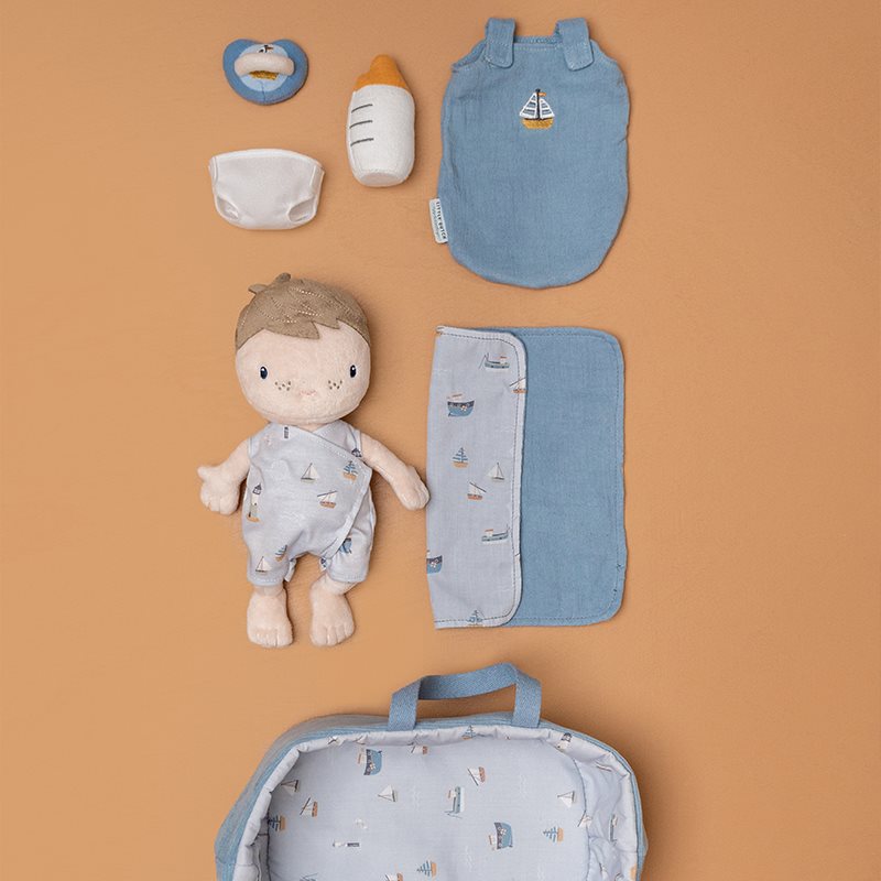 Boneco de Pano Jim com Alcofa Sailors Bay Blue - Little Dutch