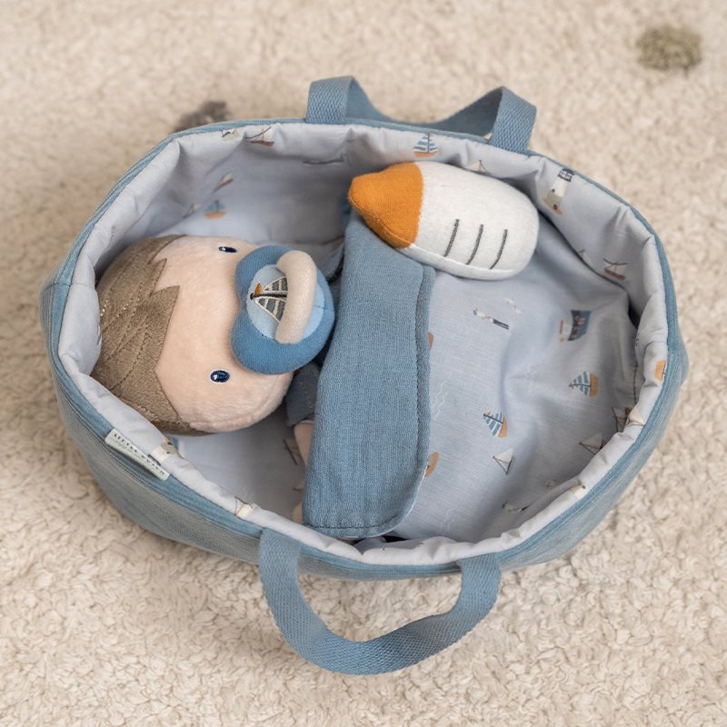 Boneco de Pano Jim com Alcofa Sailors Bay Blue - Little Dutch