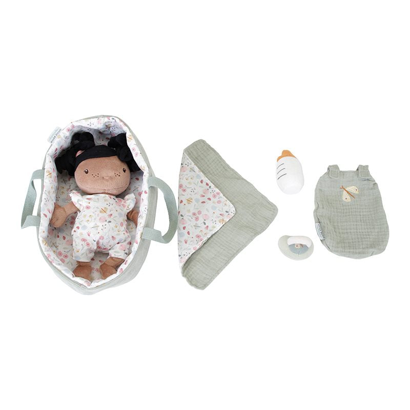 Boneca de Pano Evi com Alcofa Flowers & Butterflies - Little Dutch