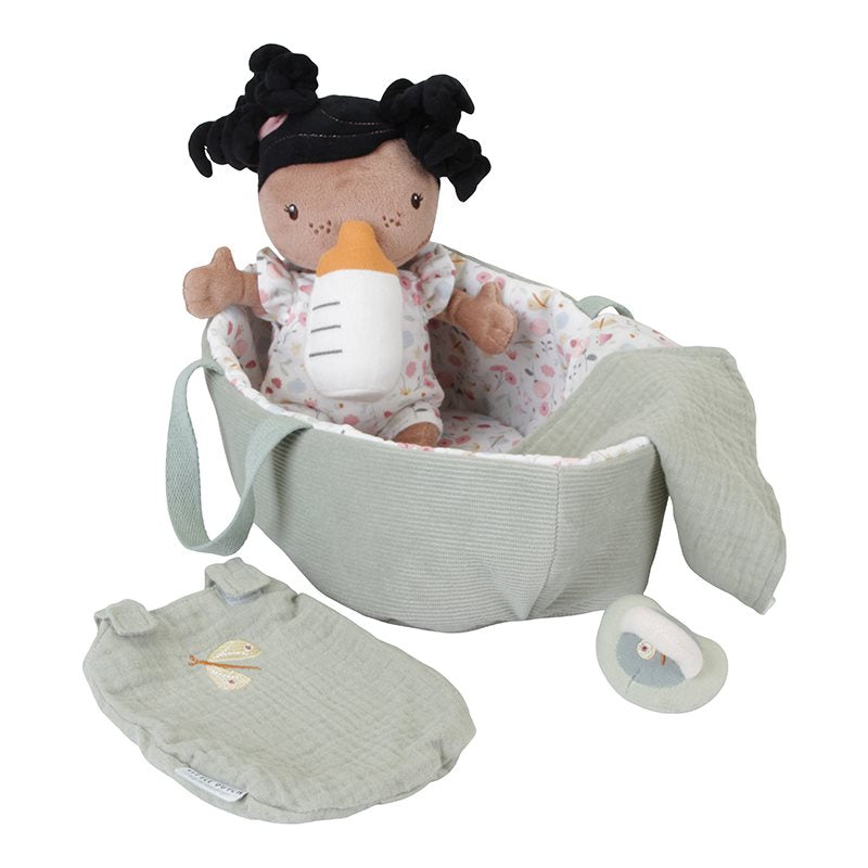 Boneca de Pano Evi com Alcofa Flowers & Butterflies - Little Dutch