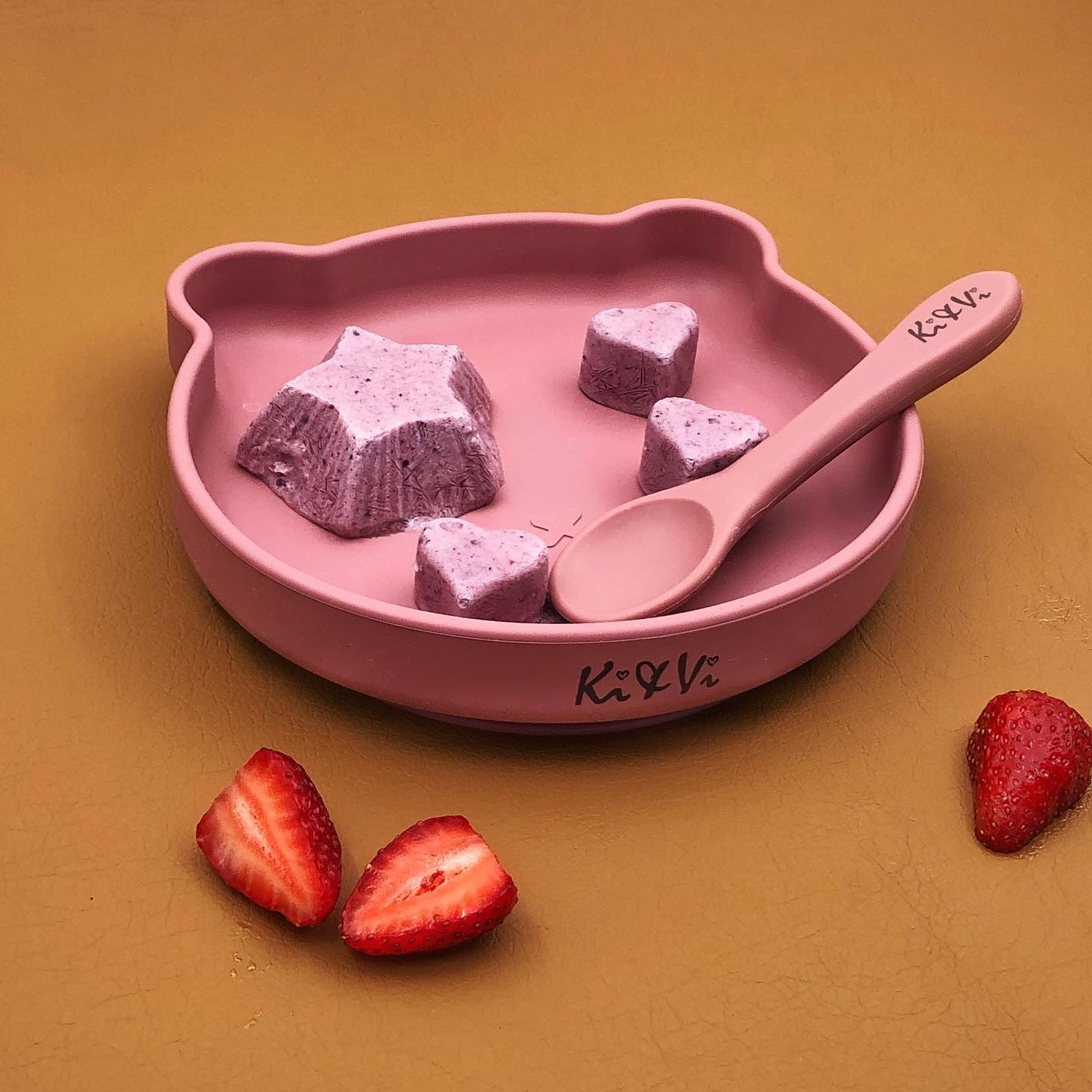 Conjunto Bowl e colher Rosa - Ki & Vi