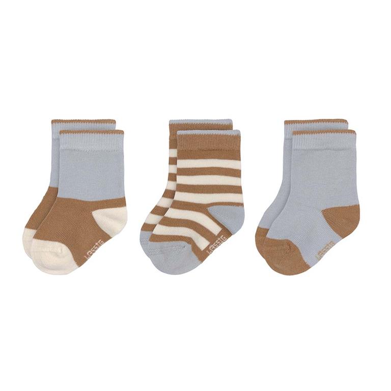Pack de 3 meias Algodão Orgânico Bege e Azul - Lassig (Respeitadoras)