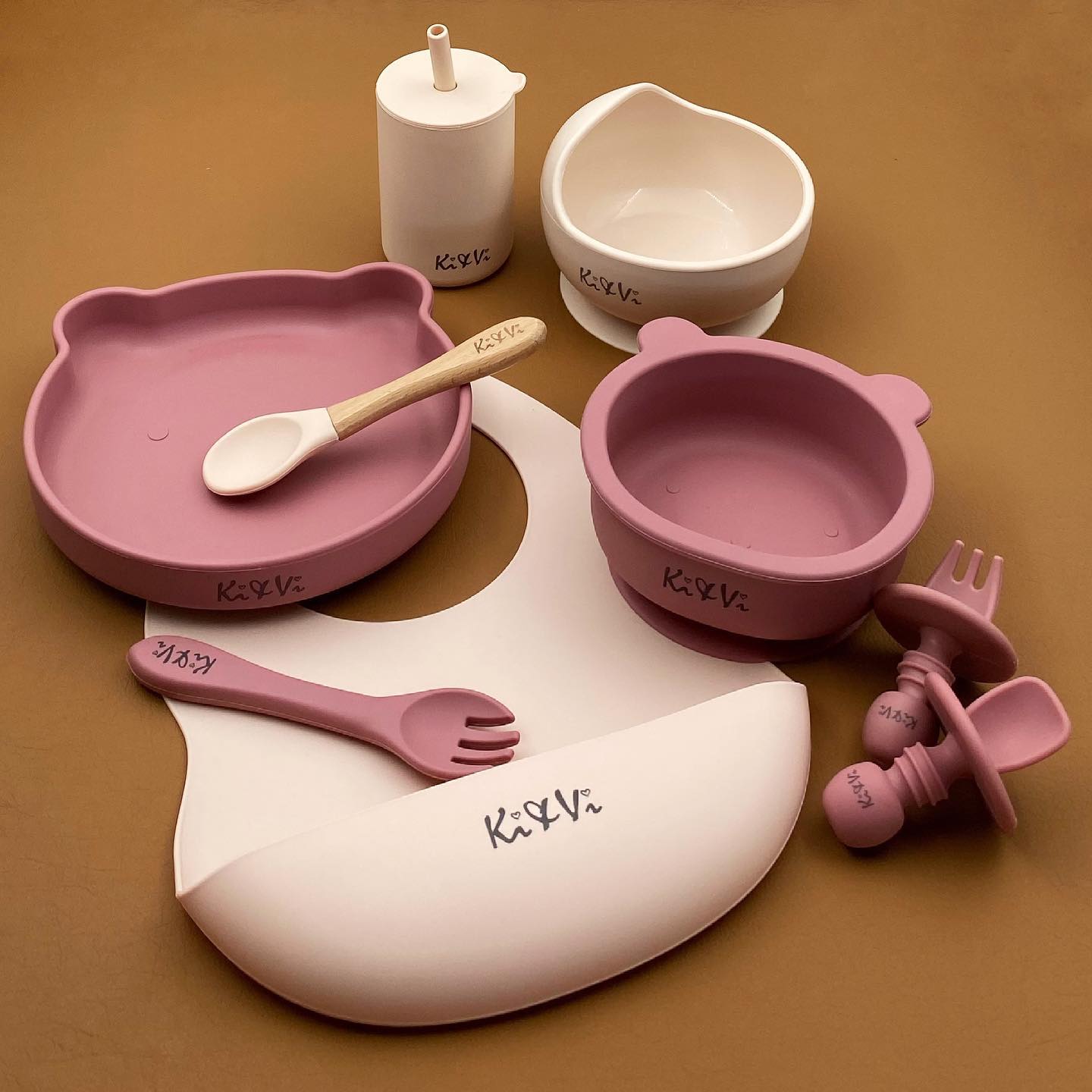 Conjunto Bowl e colher Rosa - Ki & Vi