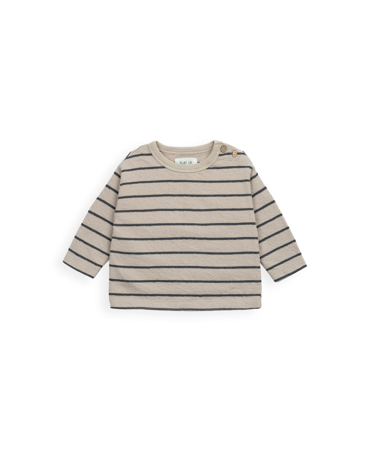 T-shirt de malha às riscas Beige - Play Up