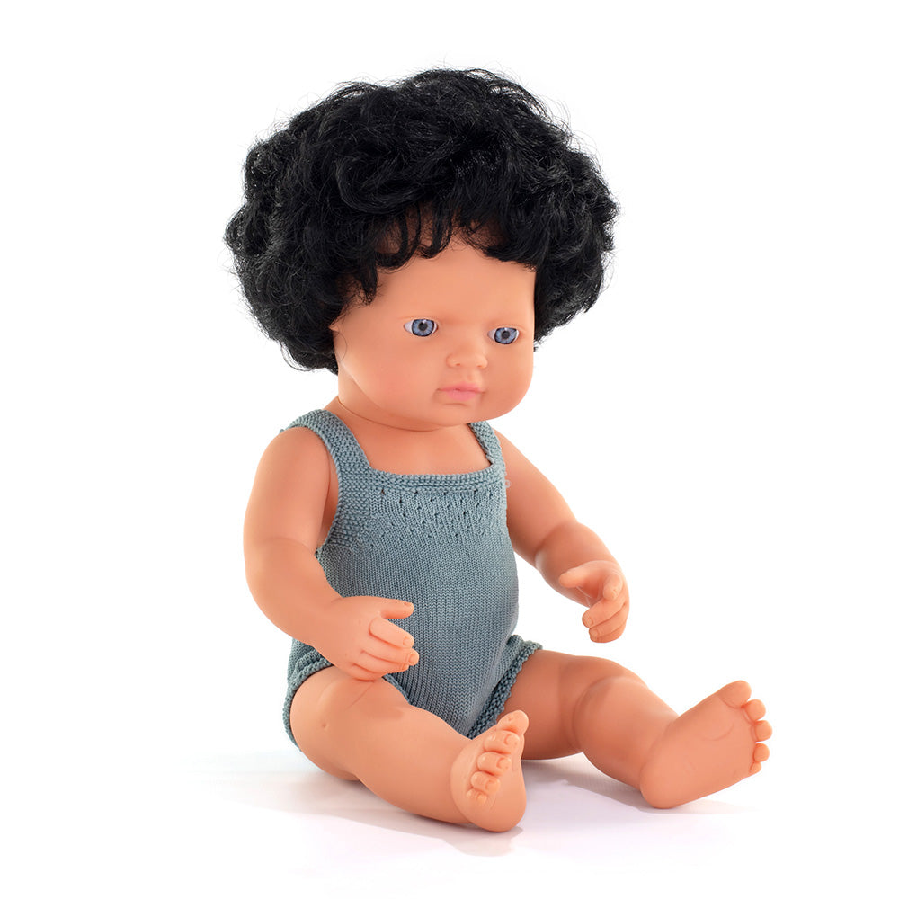Miniland - Boneco Caucasiano Cabelo Encaracolado 38 cm