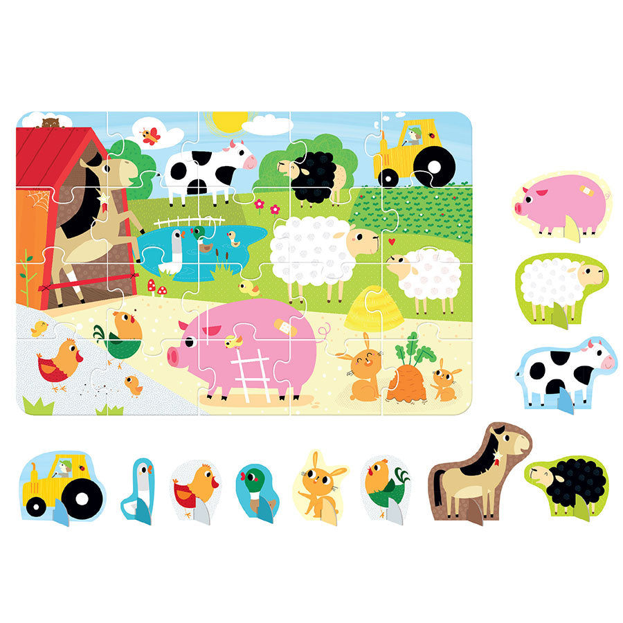 Puzzle Figure it Out Animais da quinta +2 - Banana Panda