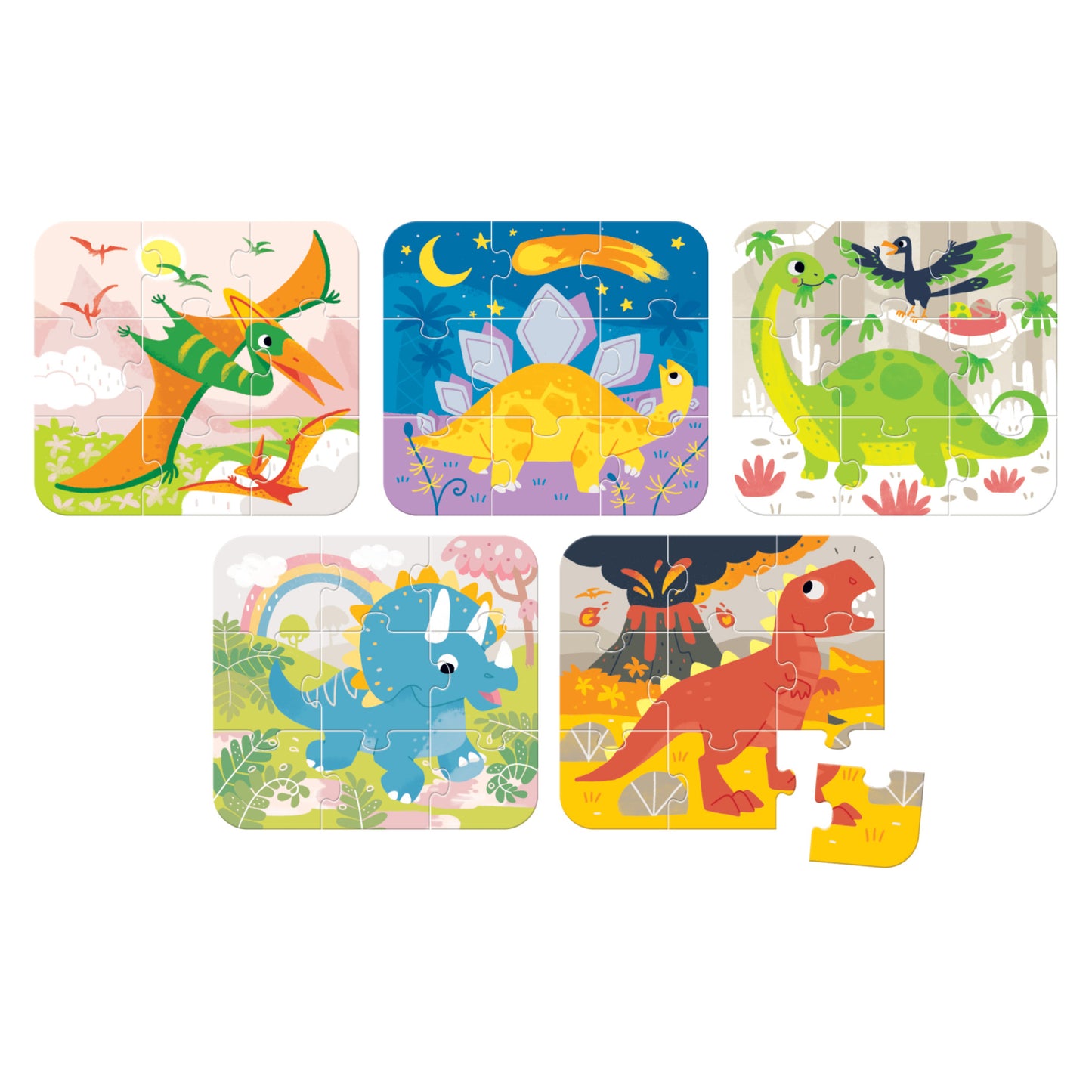 Puzzle Portátil Dinossauros 3+ - Banana Panda
