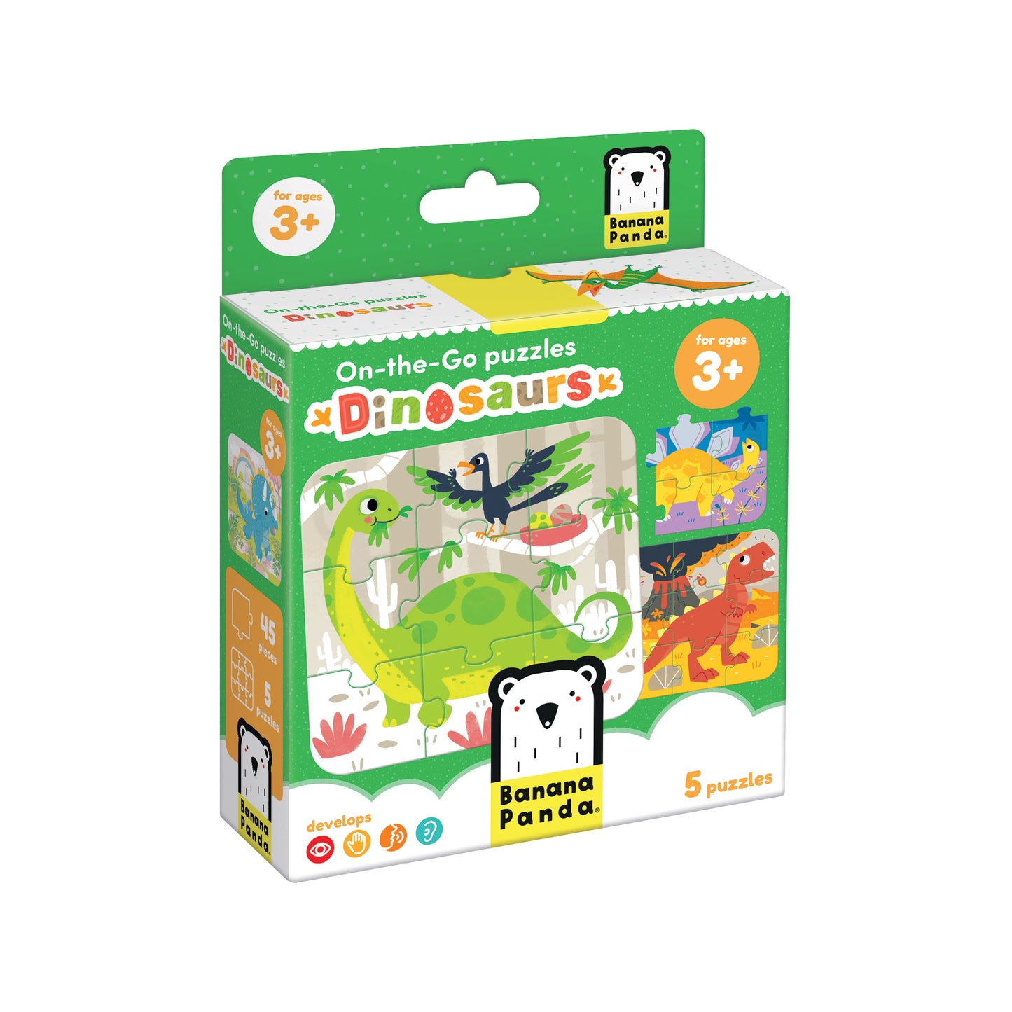 Puzzle Portátil Dinossauros 3+ - Banana Panda