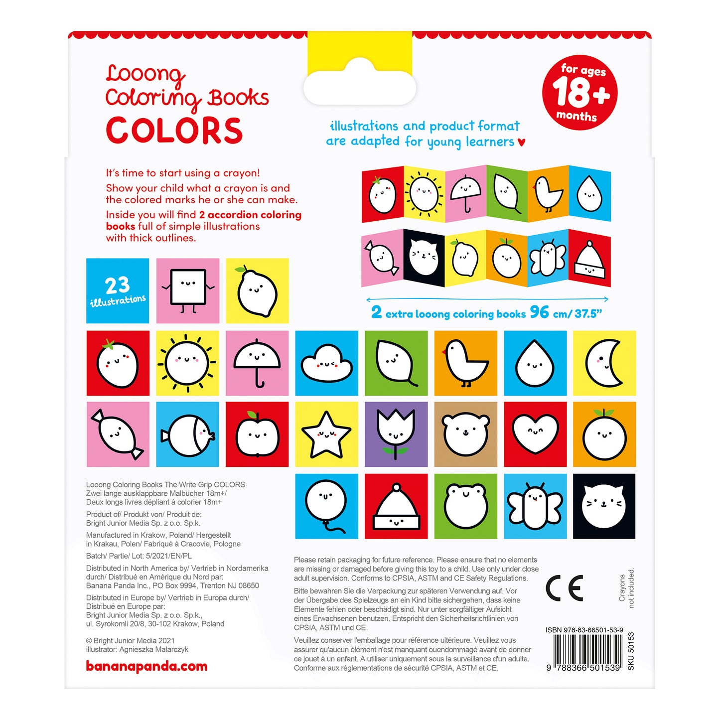 Banana Panda - Looong Coloring Book Colors 18m+