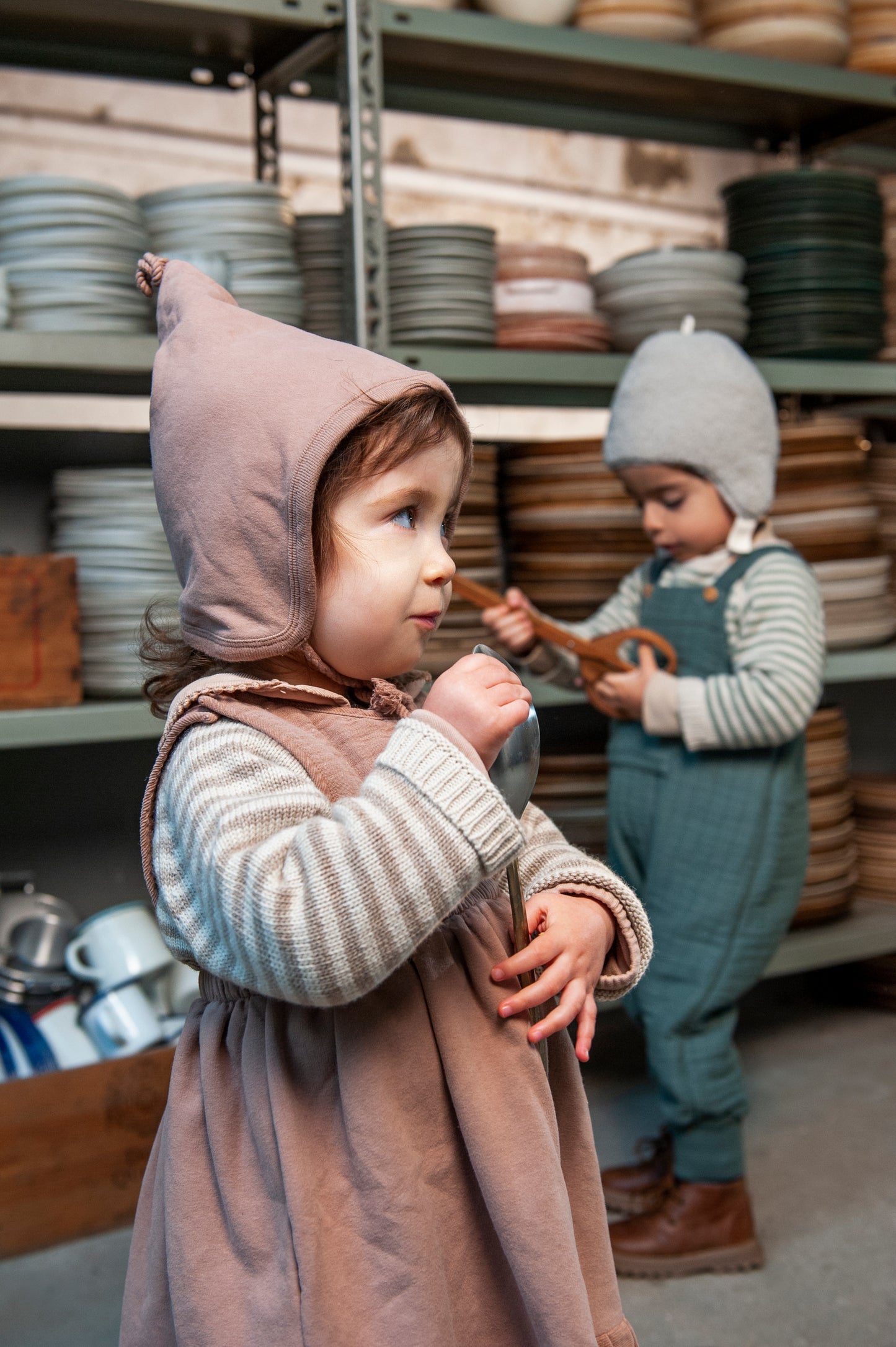 Vestido com bordado inglês Nude - Snug