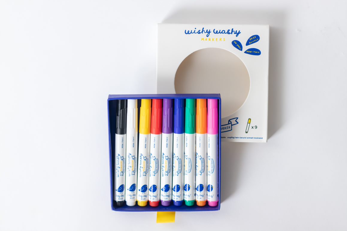 Marcadores Wishy Washy 9 Cores - Jaq Jaq Bird