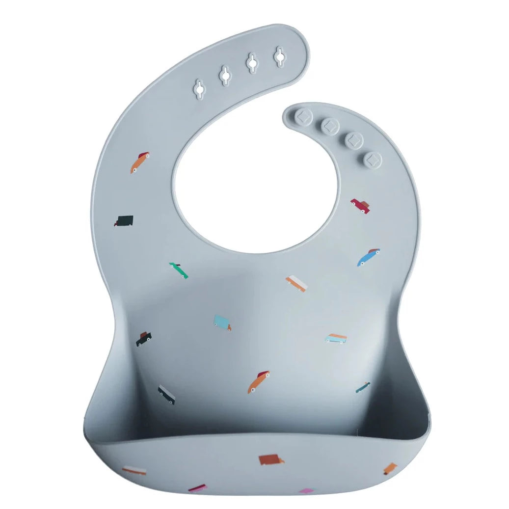 Babete silicone suave Carros-Retro - Mushie