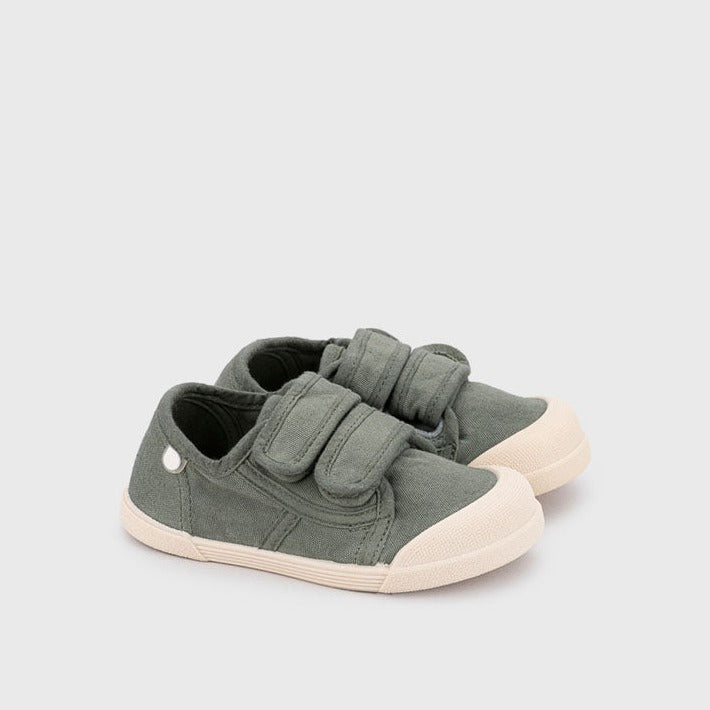 Ténis de Lona Velcro Kaki - Igor (sola com largura média)