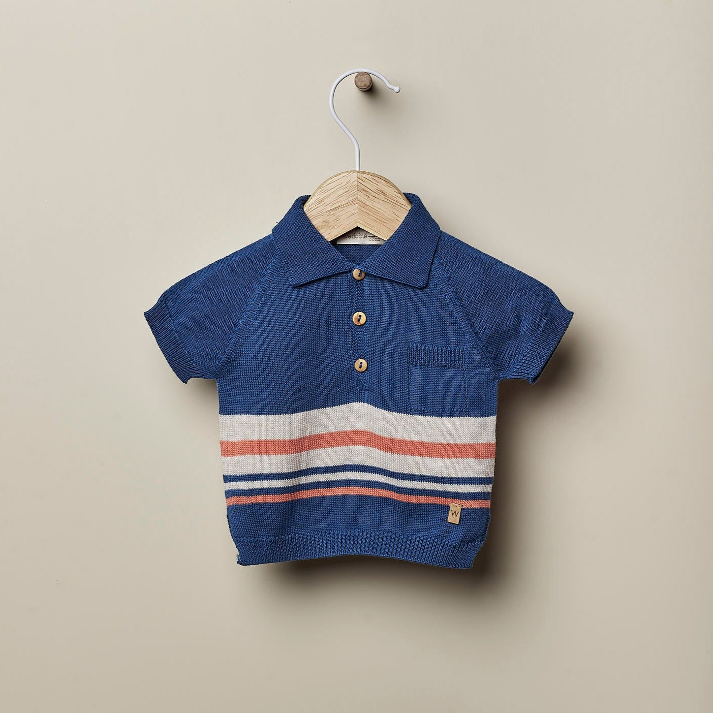 Camisola polo algodão azul - Wedoble
