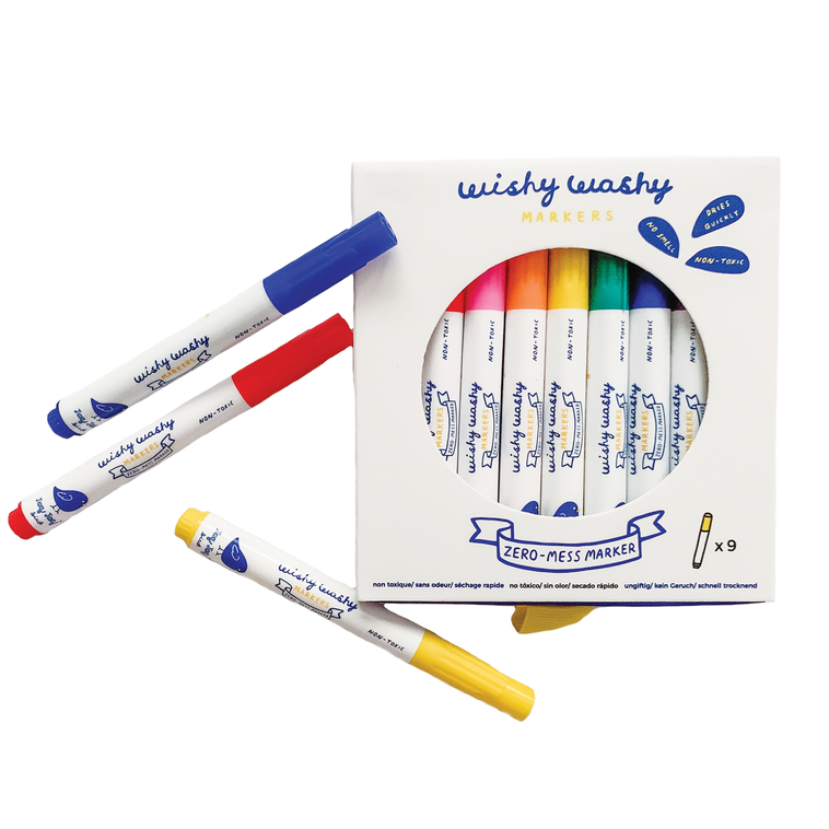 Marcadores Wishy Washy 9 Cores - Jaq Jaq Bird