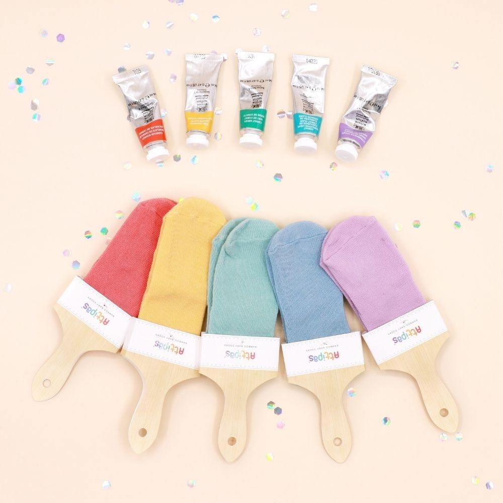 Meias Antiderrapantes Rainbow Yellow - Attipas