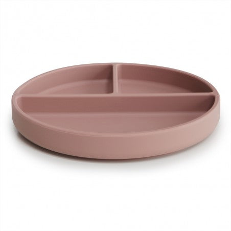 Prato com ventosa e compartimentos Solid Blush - Mushie