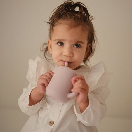 Mushie - Copo com palhinha Solid Blush