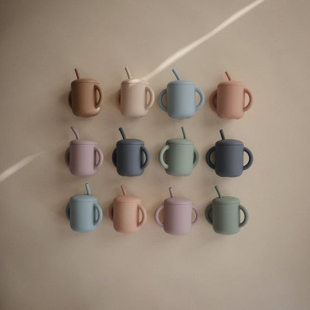 Mushie - Copo com palhinha Solid Blush
