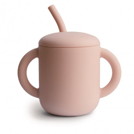 Mushie - Copo com palhinha Solid Blush