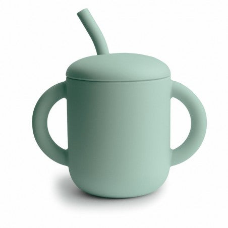 Copo com palhinha Cambridge Blue - Mushie