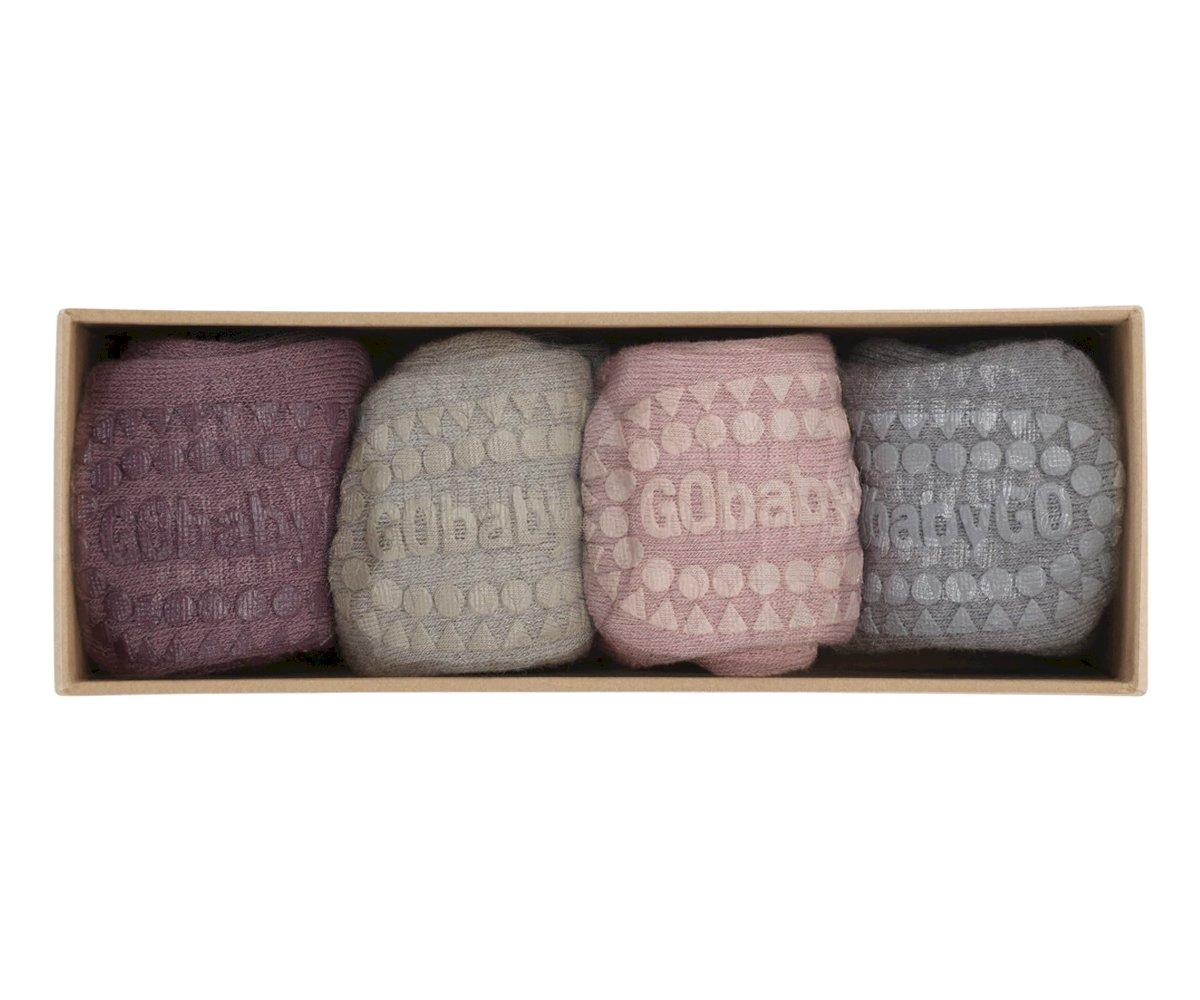 Box4 Meias Sola Antiderrapante Dusty Rose