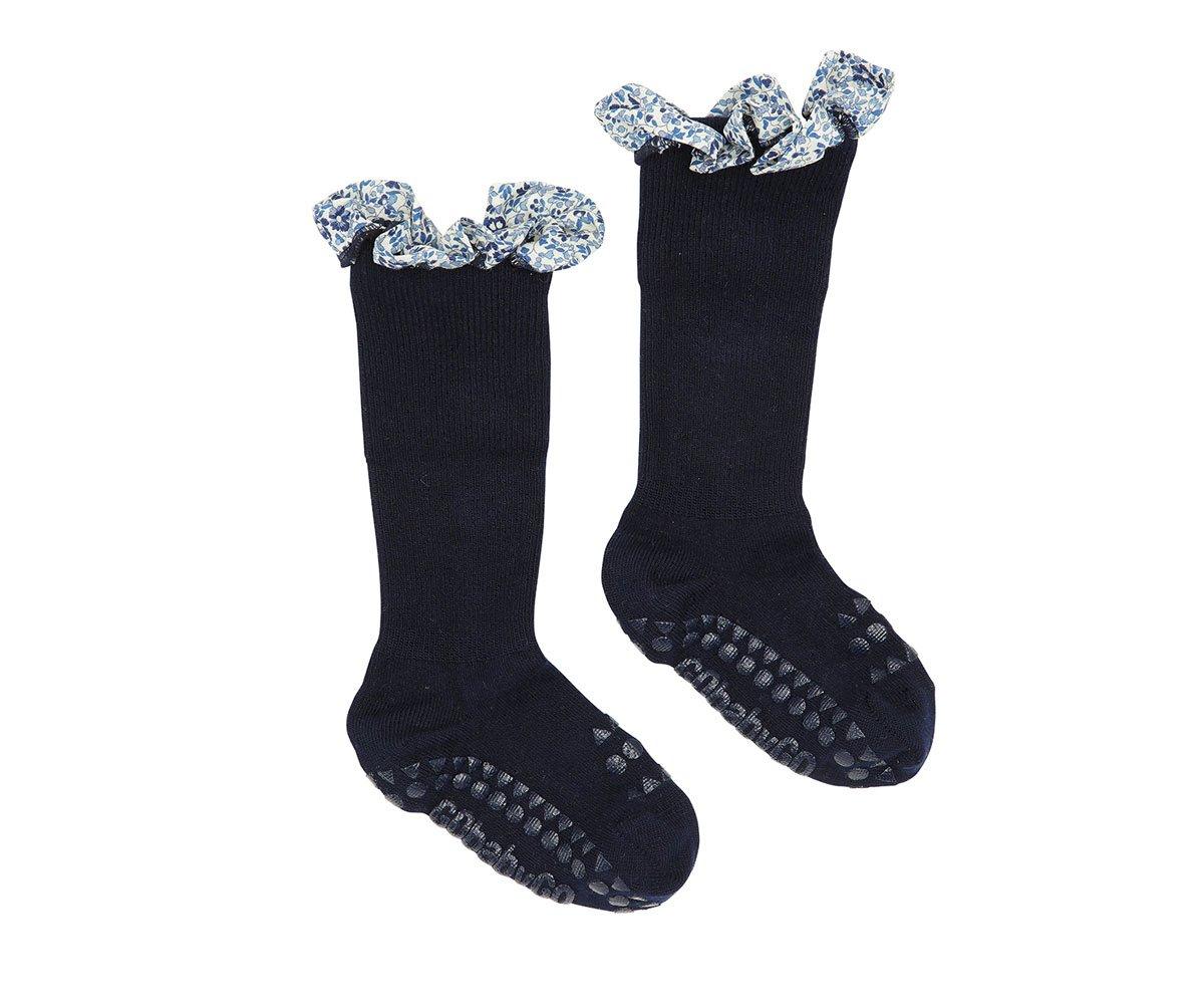 Meias Antiderrapante de Bambú Liberty Dark Blue