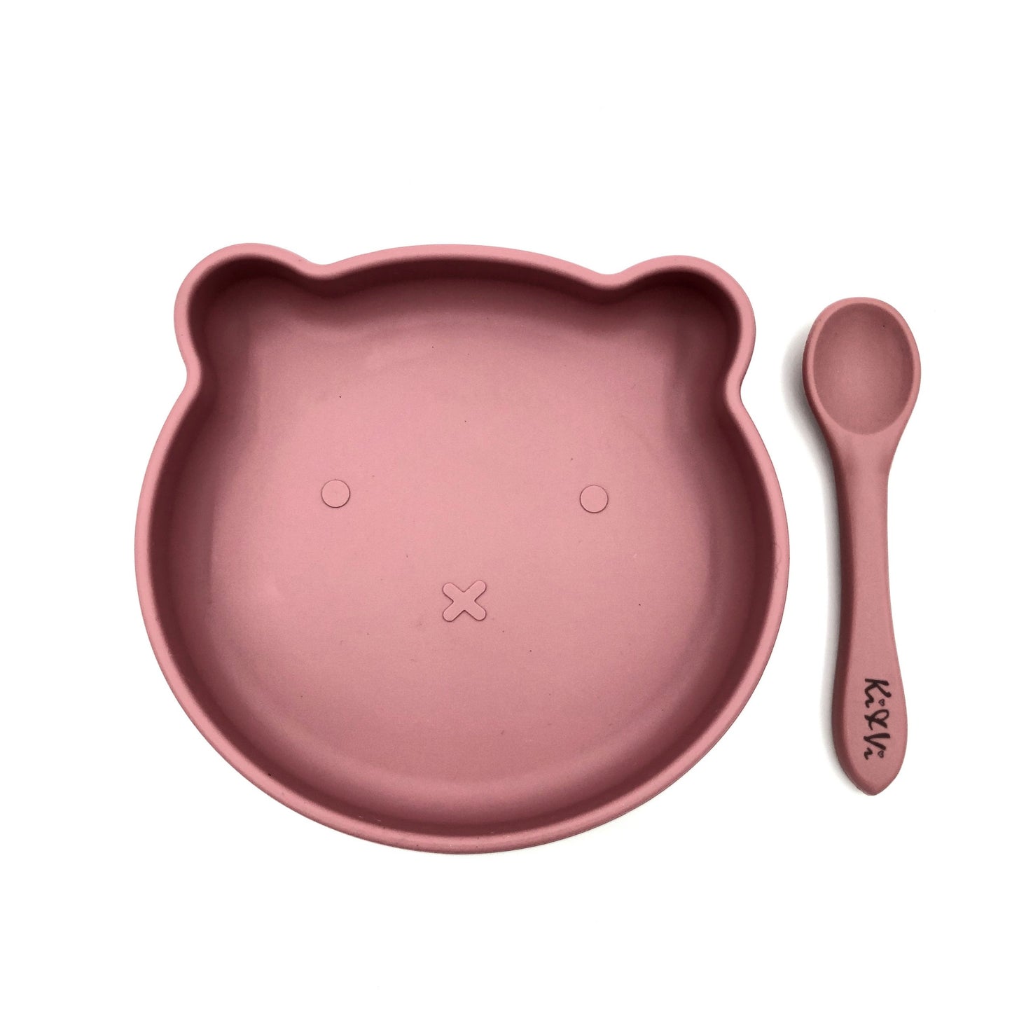 Conjunto Prato e Colher Powder Rose - Ki & Vi