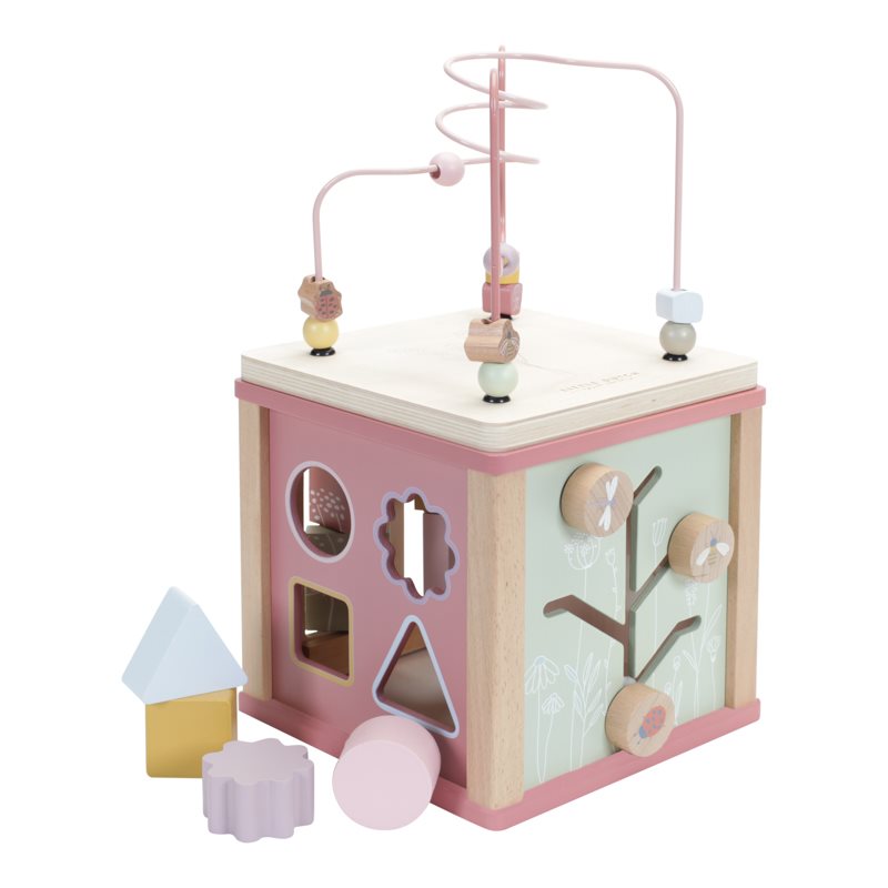 Cubo de atividades madeira Flowers - Little Dutch