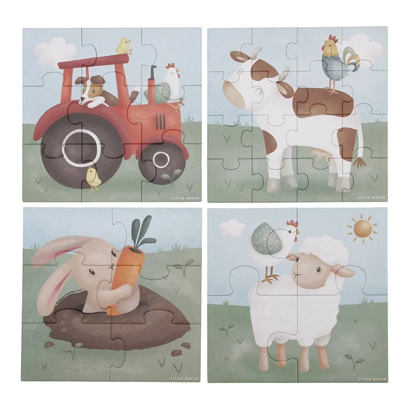 Little Dutch - 4 em 1 Puzzles Little Farm