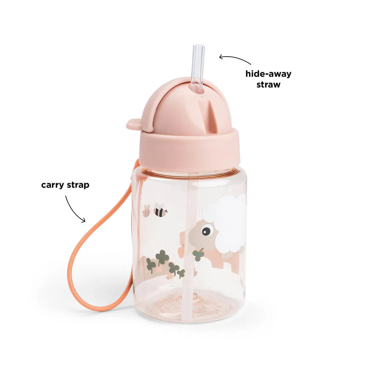 Done by Deer - Garrafa com Palhinha Tiny Farm Powder 280ml