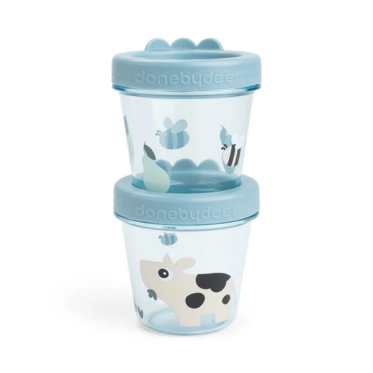 Done by Deer - Pack 2 Caixas para Alimentos Blue Tiny Farm