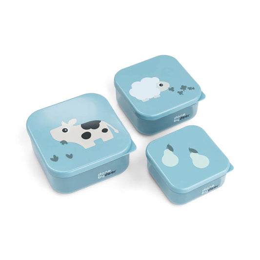 Done by Deer - Set 3 Caixas para Snacks Blue