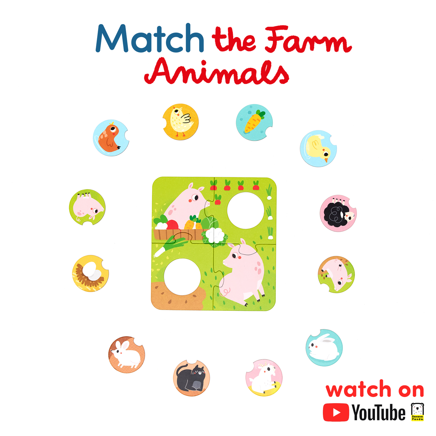 Banana Panda - Match The Farm Animals Puzzles 2+