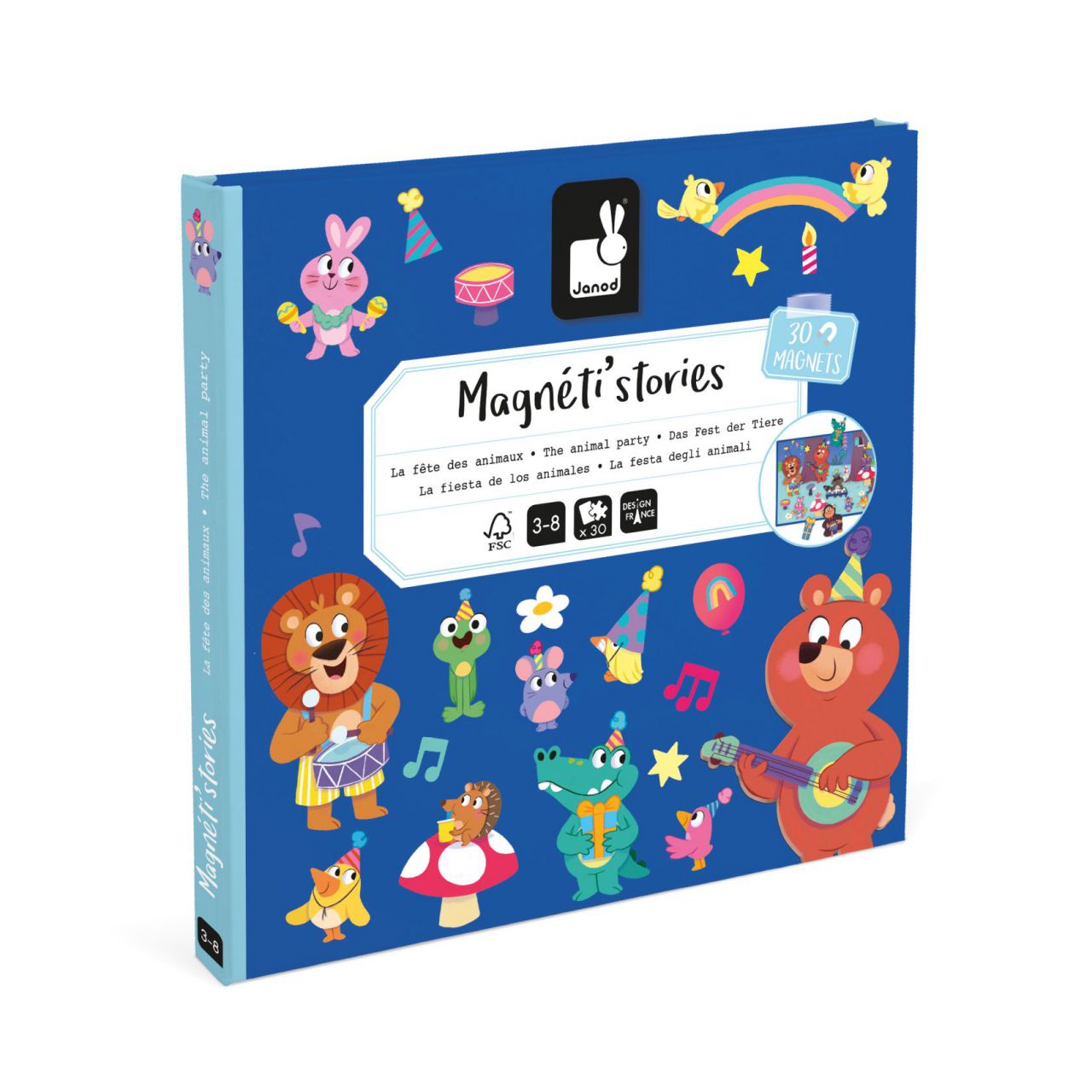 Janod - Livro Magnetic Stories: Animais em Festa