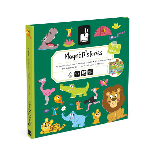 Janod - Livro Magnetic Stories: Animais de Africa