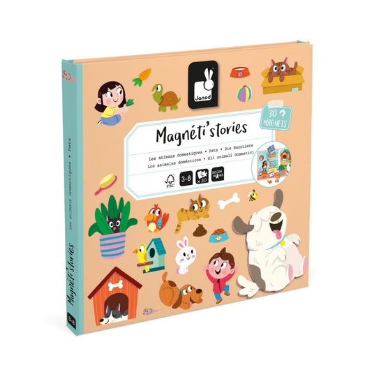 Janod - Livro Magnetic Stories: Animais De Estimação