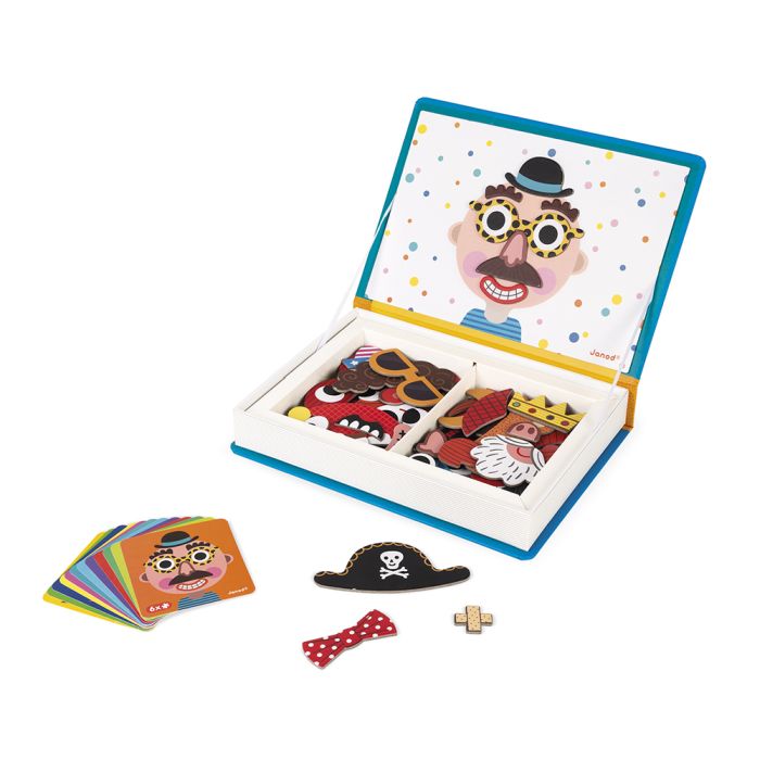 Janod - Magnetic Book: Crazy faces Rapaz