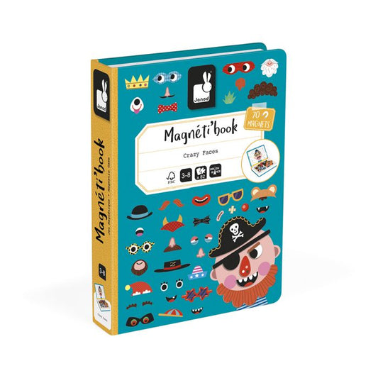 Janod - Magnetic Book: Crazy faces Rapaz