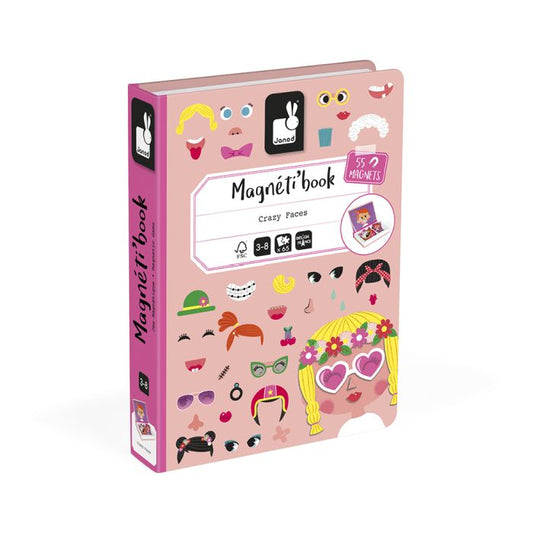 Janod - Magnetic Book: Crazy faces Rapariga