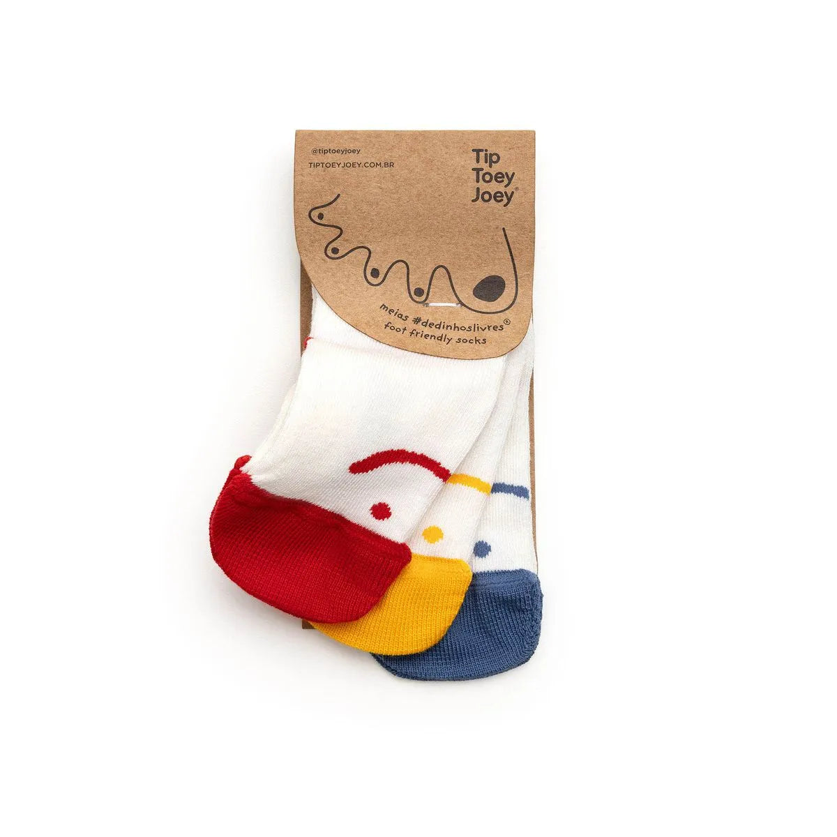 Tip Toey Joey - Kit de 3 meias barefoot Multicor