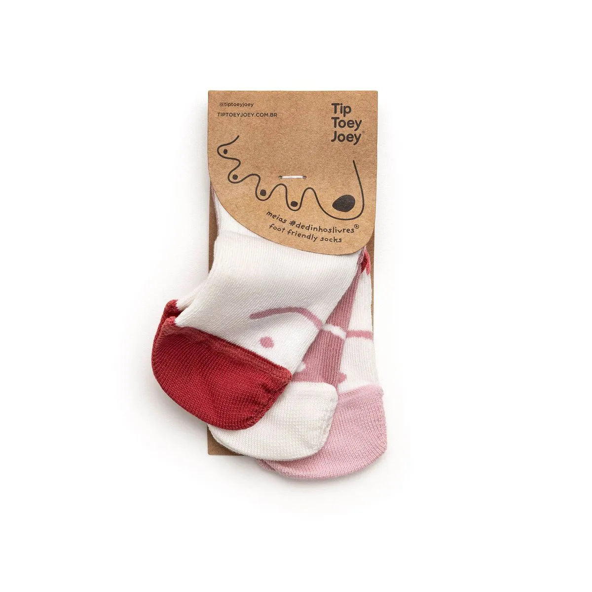 Tip Toey Joey - Kit de 3 meias barefoot Rosa