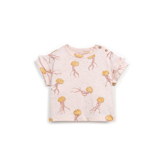 T-shirt com estampado de alforrecas rosa - Play Up