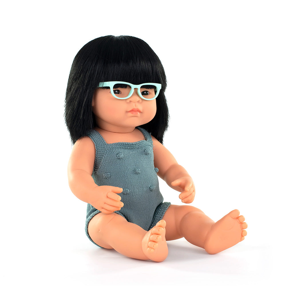 Miniland - Asian Doll with Glasses 38 cm