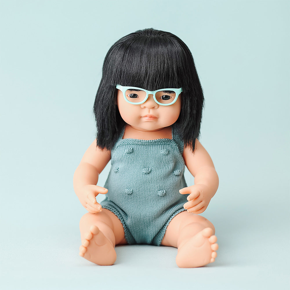 Miniland - Asian Doll with Glasses 38 cm