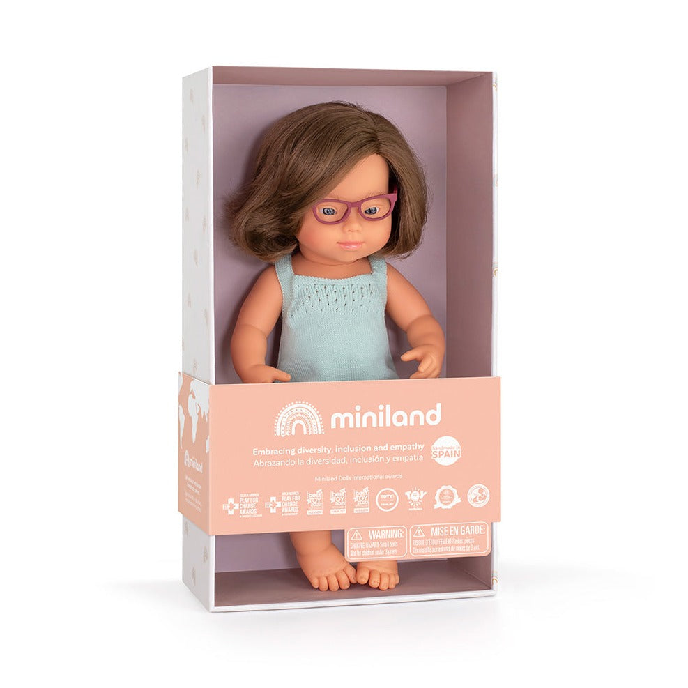 Miniland - Caucasian Doll with Down Syndrome 38 cm