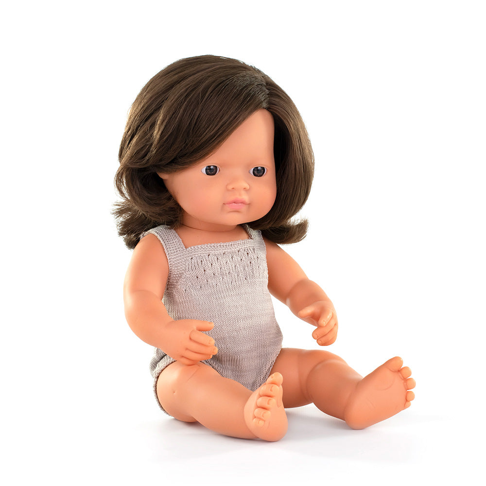 Miniland - Caucasian Brunette Doll 38 cm