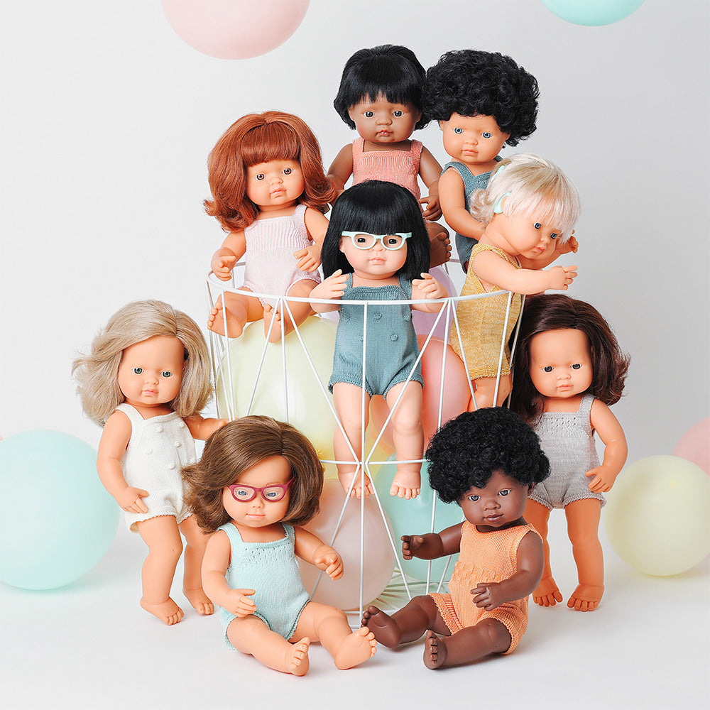 Miniland - Caucasian Doll with Curly Hair 38 cm